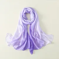 23 New Gradient Color Scarf Transitional Color New Silk Satin Scarf Scarf Elegant Long Women's Shawl Solid Color main image 4