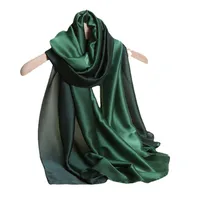 23 New Gradient Color Scarf Transitional Color New Silk Satin Scarf Scarf Elegant Long Women's Shawl Solid Color main image 5