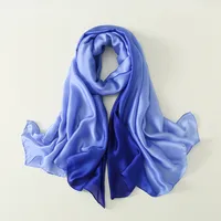 23 New Gradient Color Scarf Transitional Color New Silk Satin Scarf Scarf Elegant Long Women's Shawl Solid Color sku image 1