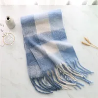 Mohair Rainbow Autumn And Winter Wool Thickened Long Net Red Sea Plaid Scarf Women's British-style  Trendy Warm-keeping · sku image 14