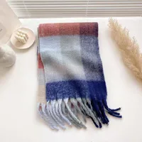 Mohair Rainbow Autumn And Winter Wool Thickened Long Net Red Sea Plaid Scarf Women's British-style  Trendy Warm-keeping · sku image 15