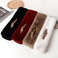 New Imitation Rex Rabbit Fur Plush Warm Winter Scarf Scarf Fashion Straight Scarf Autumn And Winter Temperament Collar Net Red main image 3