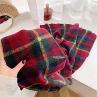 Plaid Scarf Women's Autumn And Winter Korean Style Long Student Couple Shawl Warm  Cute Internet Celebrity Thick Scarf main image 5
