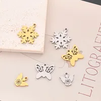 Best Seller In Europe And America DIY Ornament Accessories Furnace Vacuum Plating Hollow Love Angel Butterfly Snowflake Pendant main image 1