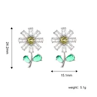 1 Pair Elegant Sweet Flower Inlay Copper Zircon Ear Studs sku image 1