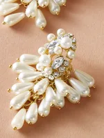 1 Pair Glam Streetwear Shiny Geometric Imitation Pearl Rhinestone Drop Earrings main image 4
