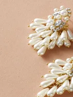 1 Pair Glam Streetwear Shiny Geometric Imitation Pearl Rhinestone Drop Earrings main image 3