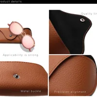 New Foreign Trade Sunglasses Box Compression Oxford Cloth Glasses Box Button Sunglasses Black Brown Packaging Box Wholesale main image 4
