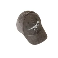 Children's Hat Spring And Autumn Fashion Embroidered Washed Peaked Cap Korean New Retro Cartoon Dinosaur Baseball Cap main image 5