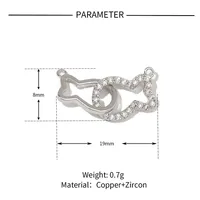 5 PCS/Package 13 * 14mm 13*25mm 19 * 8mm Copper Zircon Animal Pendant sku image 14