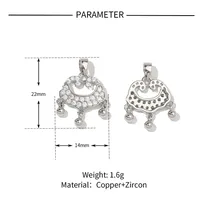 5 PCS/Package 13 * 14mm 13*25mm 19 * 8mm Copper Zircon Animal Pendant sku image 12