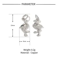 5 PCS/Package 13 * 14mm 13*25mm 19 * 8mm Copper Zircon Animal Pendant sku image 2