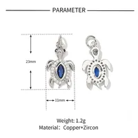 5 PCS/Package 13 * 14mm 13*25mm 19 * 8mm Copper Zircon Animal Pendant sku image 10