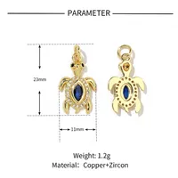 5 PCS/Package 13 * 14mm 13*25mm 19 * 8mm Copper Zircon Animal Pendant sku image 11