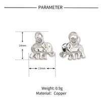 5 PCS/Package 13 * 14mm 13*25mm 19 * 8mm Copper Zircon Animal Pendant sku image 4