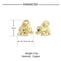 5 PCS/Package 13 * 14mm 13*25mm 19 * 8mm Copper Zircon Animal Pendant sku image 5