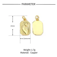 5 PCS/Package 13 * 14mm 13*25mm 19 * 8mm Copper Zircon Animal Pendant sku image 7
