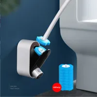 Disposable Toilet Brush Wholesale Set Toilet No Dead Angle Long Handle Household Toilet Cleaning Brush Replacement Head main image 1