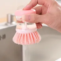 Liquid-adding Washing Pot Brush Press-type Automatic Liquid-adding Dish Brush Oil-free Non-hurt Pot Multi-functional Decontamination Cleaning Brush main image 2