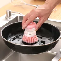 Liquid-adding Washing Pot Brush Press-type Automatic Liquid-adding Dish Brush Oil-free Non-hurt Pot Multi-functional Decontamination Cleaning Brush main image 3