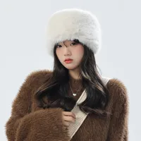 New Korean Style Warm Plush Lei Feng Hat Female Northeast Cold-proof Plush Integrated Hat Fleece-lined Ear Protection Mongolian Hat main image 2