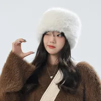 New Korean Style Warm Plush Lei Feng Hat Female Northeast Cold-proof Plush Integrated Hat Fleece-lined Ear Protection Mongolian Hat main image 3