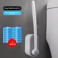 Disposable Toilet Brush Wholesale Set Toilet No Dead Angle Long Handle Household Toilet Cleaning Brush Replacement Head sku image 1