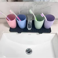 Direct Food Grade Silicone Draining Mat Kitchen Bathroom Faucet Splash-proof Sink Mat Long Foldable main image 4