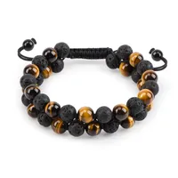Europe And The United States  Hot Sale Natural Tiger Eye Agate Stone Bracelet Men's Woven Adjustable Black Magnet Hematite Bracelet sku image 9