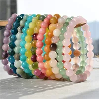 8mm Natural Stone Bracelet With Card  Explosions Tourmaline Bracelet For Men And Women Friendship Bracelet Holiday Gift main image 2