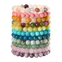 8mm Natural Stone Bracelet With Card  Explosions Tourmaline Bracelet For Men And Women Friendship Bracelet Holiday Gift main image 5