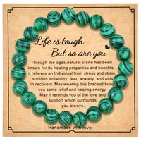 8mm Natural Stone Bracelet With Card  Explosions Tourmaline Bracelet For Men And Women Friendship Bracelet Holiday Gift sku image 3