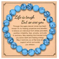 8mm Natural Stone Bracelet With Card  Explosions Tourmaline Bracelet For Men And Women Friendship Bracelet Holiday Gift sku image 2
