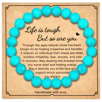 8mm Natural Stone Bracelet With Card  Explosions Tourmaline Bracelet For Men And Women Friendship Bracelet Holiday Gift sku image 15