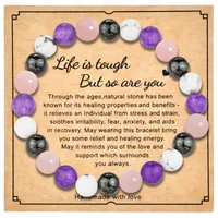 8mm Natural Stone Bracelet With Card  Explosions Tourmaline Bracelet For Men And Women Friendship Bracelet Holiday Gift sku image 10