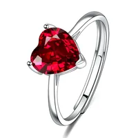 New Love Suit Earrings Female Personality Creative Zircon Heart-shaped Pendant Chain Three Pieces Suit sku image 1