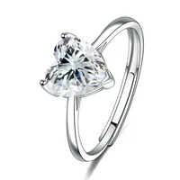 New Love Suit Earrings Female Personality Creative Zircon Heart-shaped Pendant Chain Three Pieces Suit sku image 2