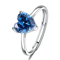 New Love Suit Earrings Female Personality Creative Zircon Heart-shaped Pendant Chain Three Pieces Suit sku image 3