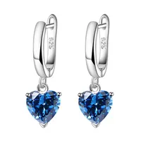 New Love Suit Earrings Female Personality Creative Zircon Heart-shaped Pendant Chain Three Pieces Suit sku image 8