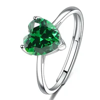 New Love Suit Earrings Female Personality Creative Zircon Heart-shaped Pendant Chain Three Pieces Suit sku image 4