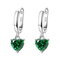 New Love Suit Earrings Female Personality Creative Zircon Heart-shaped Pendant Chain Three Pieces Suit sku image 9