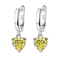 New Love Suit Earrings Female Personality Creative Zircon Heart-shaped Pendant Chain Three Pieces Suit sku image 10
