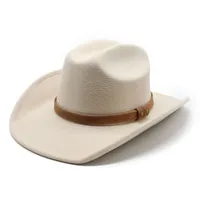 American Western Big Denim Top Hat Woolen Tibetan Cowboy Hat Women's Big Brim Tibetan Horse Riding Hat Men sku image 4