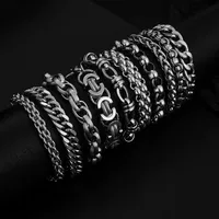Street Hipster Domineering Punk Hip-hop Bracelet Titanium Steel Men's Raw Retro Stainless Steel Thick Chain Bracelet Wholesale main image 1
