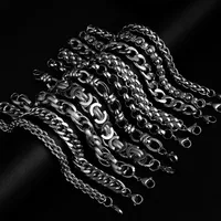 Street Hipster Domineering Punk Hip-hop Bracelet Titanium Steel Men's Raw Retro Stainless Steel Thick Chain Bracelet Wholesale main image 4