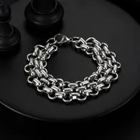 Street Hipster Domineering Punk Hip-hop Bracelet Titanium Steel Men's Raw Retro Stainless Steel Thick Chain Bracelet Wholesale sku image 4