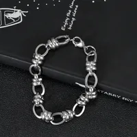 Street Hipster Domineering Punk Hip-hop Bracelet Titanium Steel Men's Raw Retro Stainless Steel Thick Chain Bracelet Wholesale sku image 2