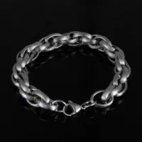 Street Hipster Domineering Punk Hip-hop Bracelet Titanium Steel Men's Raw Retro Stainless Steel Thick Chain Bracelet Wholesale sku image 1