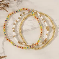Modern Style Classic Style Geometric Semi-precious Stone Seed Bead Copper Wholesale Bracelets main image 3