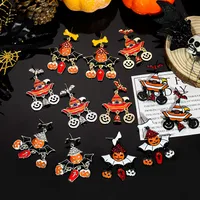 1 Pair Casual Simple Style Streetwear Geometric Pumpkin Enamel Alloy Drop Earrings main image 3